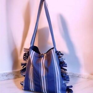 Striped Blue Tote Bag